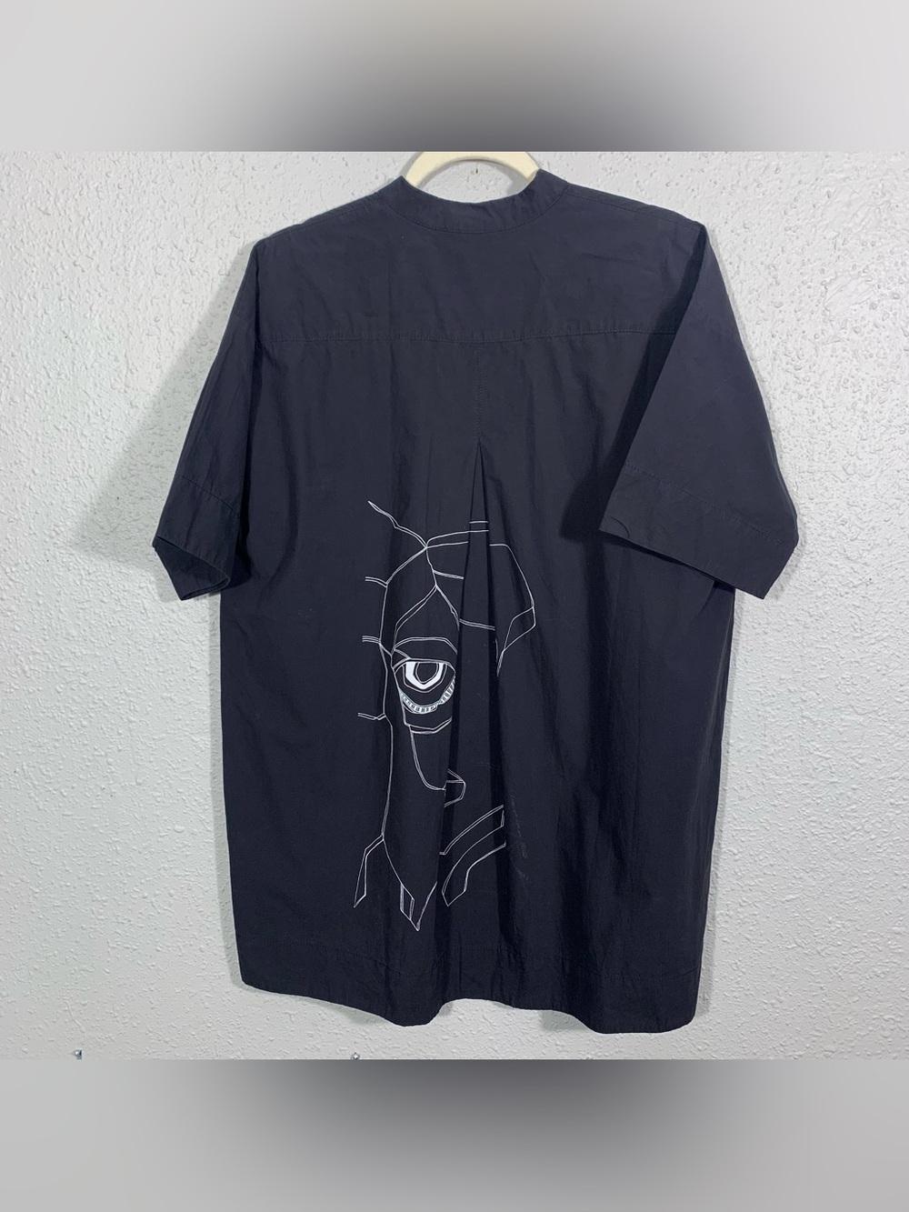 Gershonb RAM Euro-Asian Lagenlook Black Oversized Art to Wear Sketch Tunic sz XS